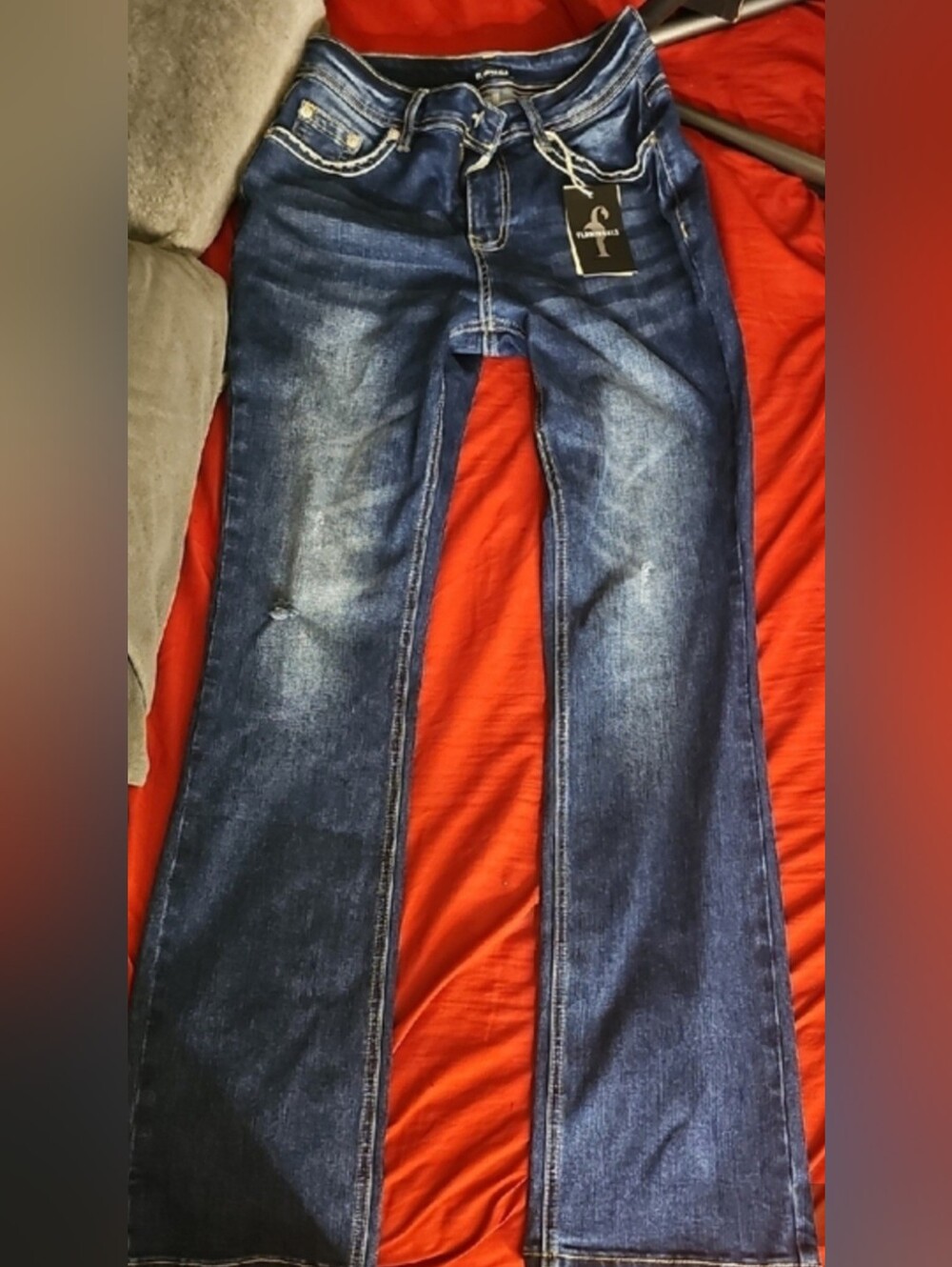 Flamingo Blue Faded Stretch Jeans - Picture 5 of 5